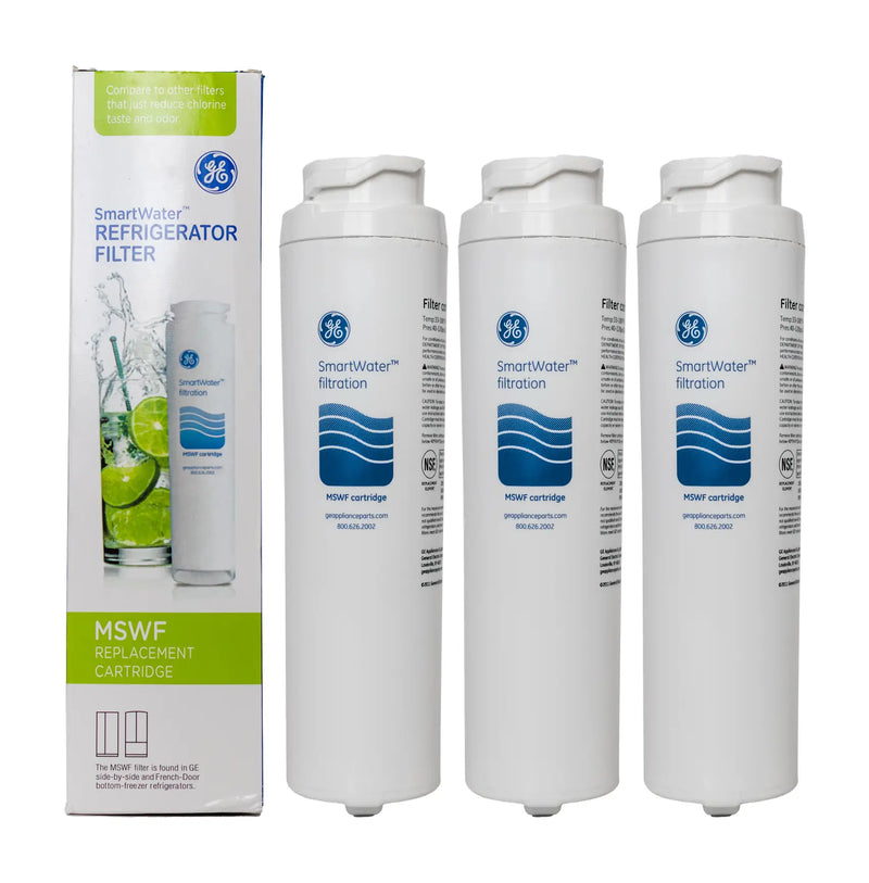 GE MSWF Refrigerator Water Filter, 3 Pack - Refrigerator Filter Store