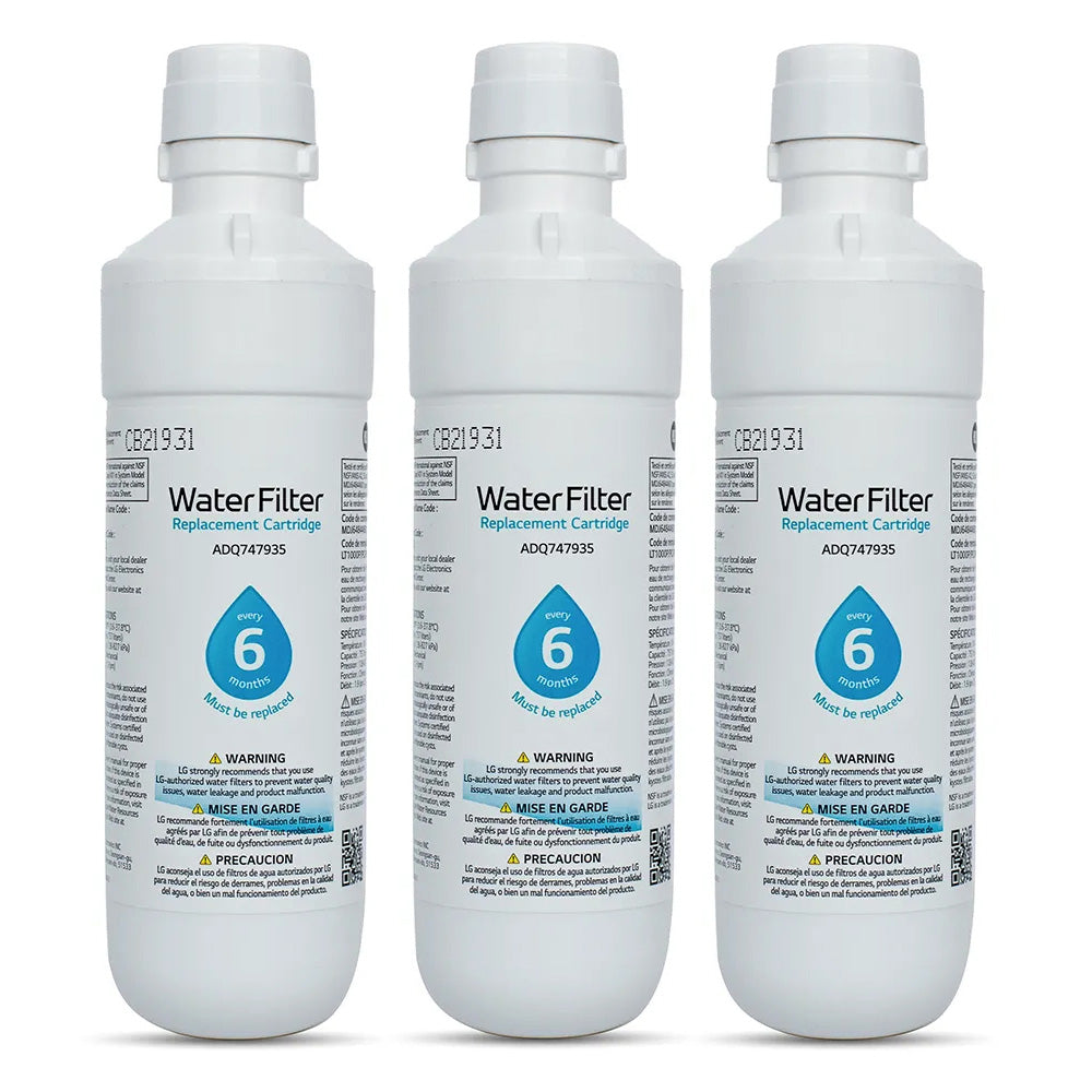 3 pack Replacement LG LT1000P Refrigerator Water Filter ADQ747935, ADQ74793501