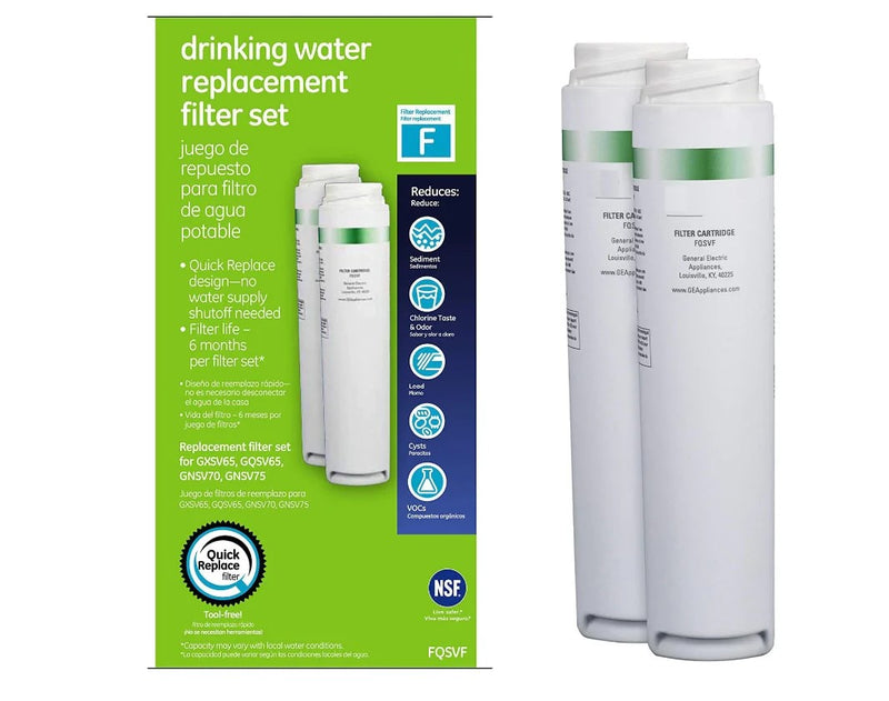 GE FQSVF Drinking Water System Filter - Set of 2 - Refrigerator Filter Store